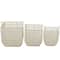 White Cotton Handmade Storage Basket with Handles Set of 3 18", 16", 15"